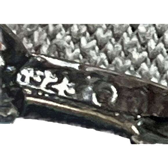 Vintage Blue Lace Agate Sterling Silver Oval Pendant Jewelry - 5g - Picture 6 of 8